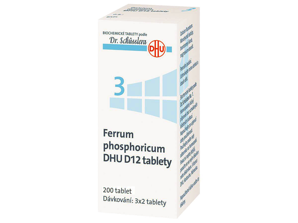Ferrum Phosphoricum DHU D6(D12) 200 neobalených tablet