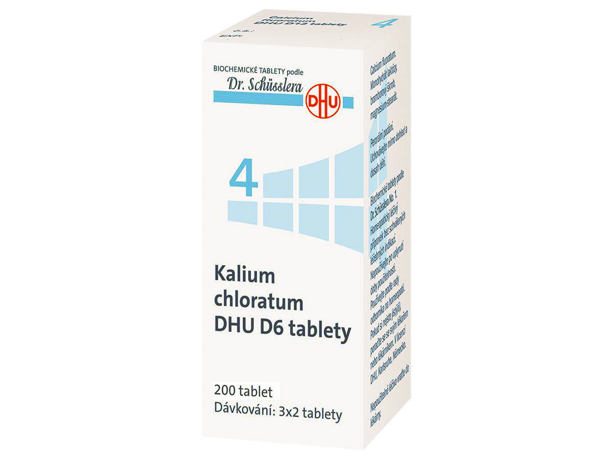 Kalium Chloratum DHU D6(D12) 200 neobalených tablet