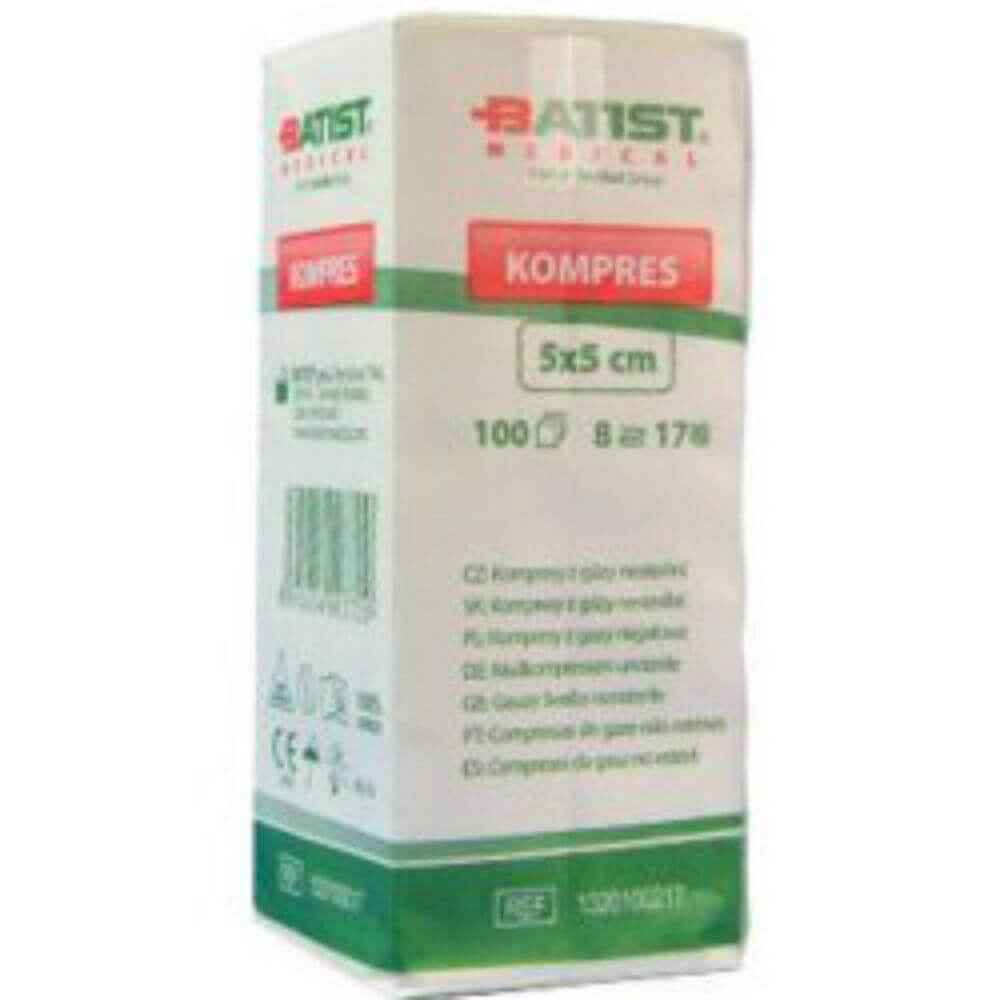 Kompres Gáza Nesterilní 8vr.17n.5x5cm 100ks