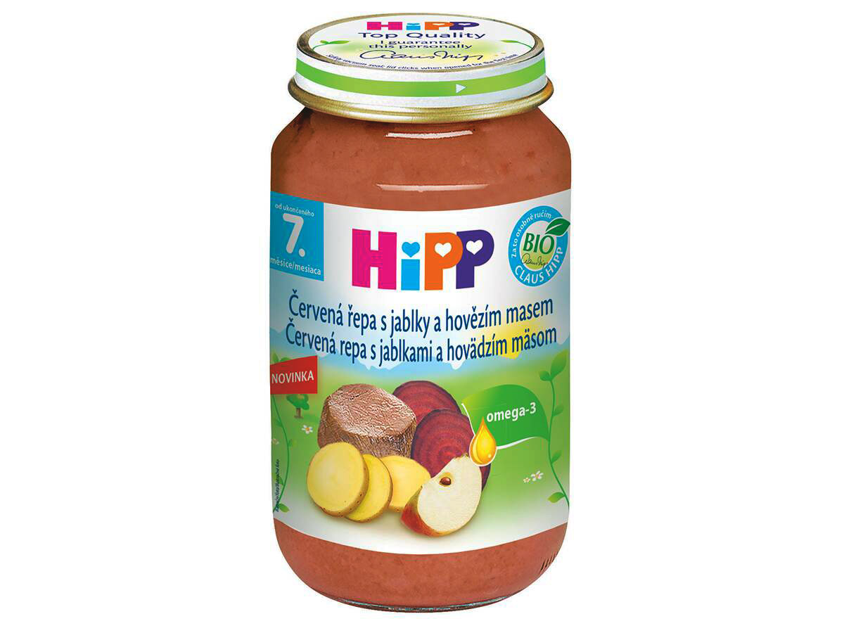 Hipp červ.řepa S Jablky A Hovězím M.bio 8m 220g