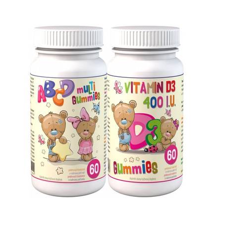 ABCD Multi Gummies+D3 Gummies 2x60 pektinových bonbónů