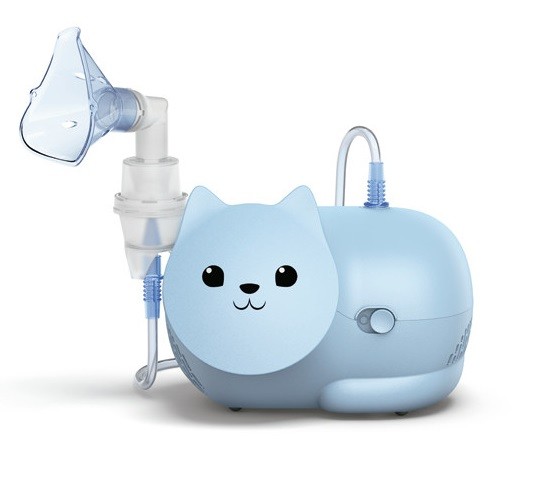 Inhalátor Kompresorový Omron Nami Cat příslušenství vč. dětské masky a masky pro dospělé
