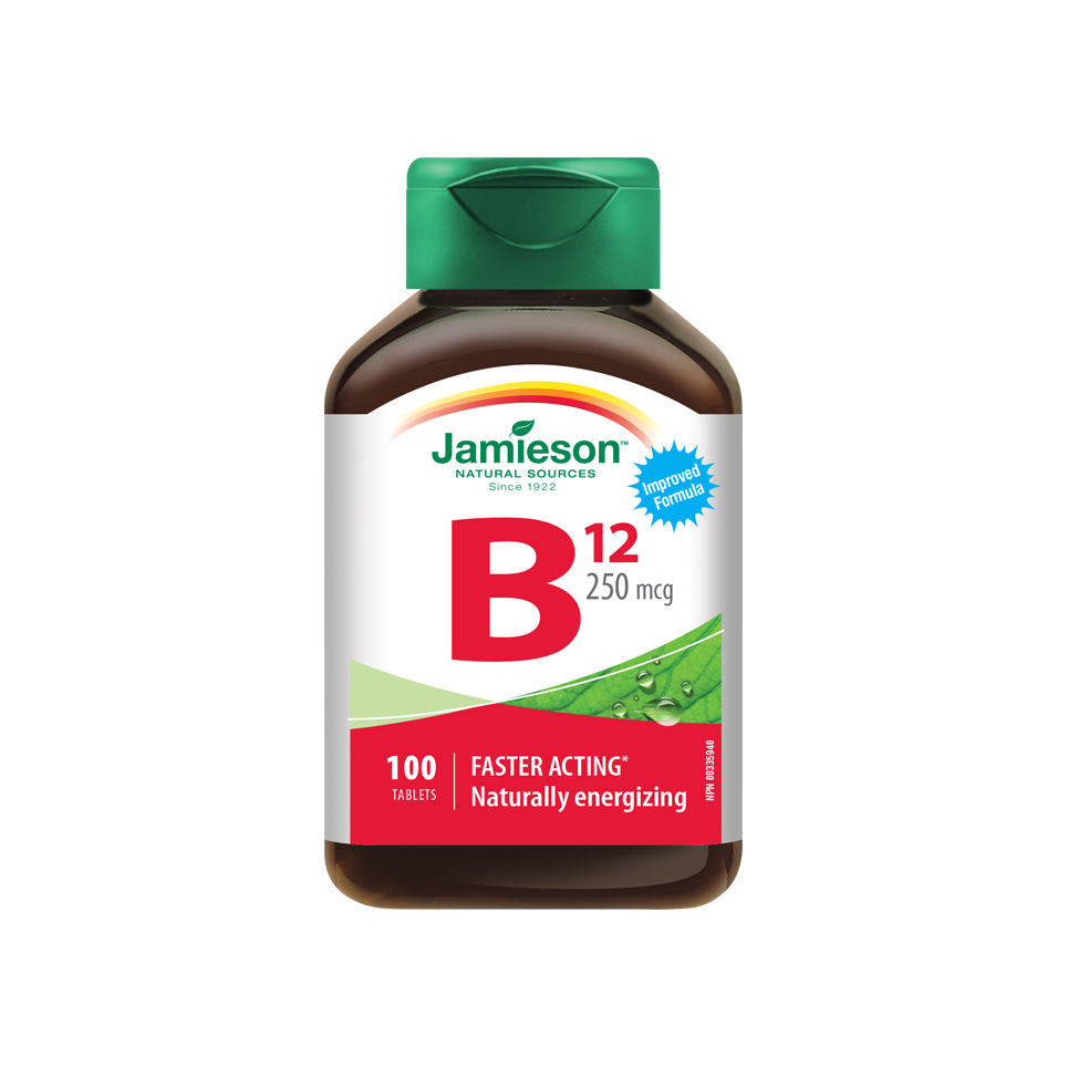 Jamieson Vitamín B12 Metylkobalamín 250mcg Tbl.100