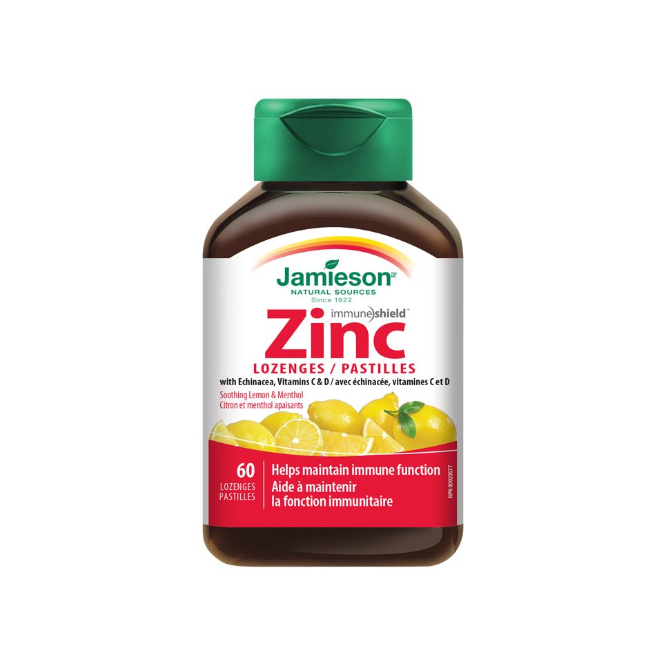Jamieson Zinek Vit.c+d3 Přích.citron-máta Past.60