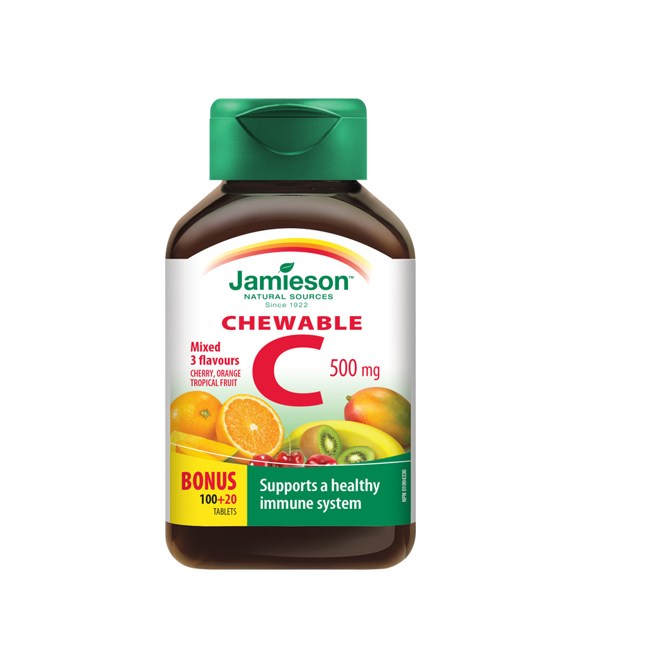 Jamieson Vitamín C 500mg 3 Ovocné Přích.tbl.100+20