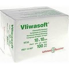 Kompresy Vliwasoft Nesterilní 10x10cm,4 vrstvy,netkaný textil,100ks