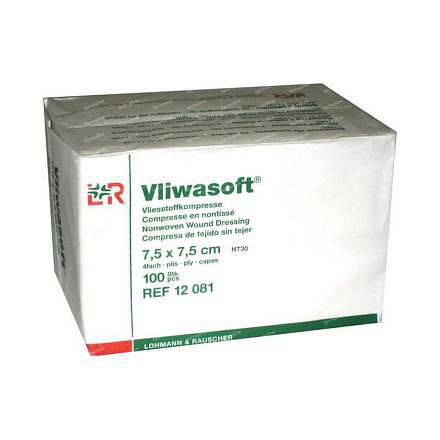Kompresy Vliwasoft Nesterilní 7,5x7,5cm,4 vrstvy,netkaný textil,100ks