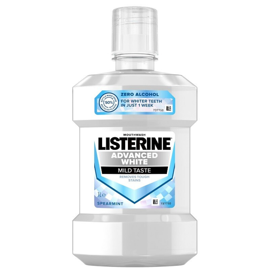 Listerine Advanced White Mild Taste ústní voda 1 l