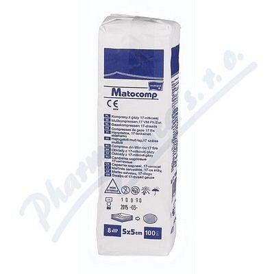 Matocomp Komprese Z Gázy 5x5cm 100ks