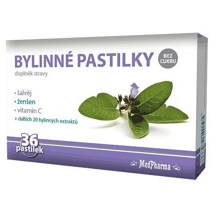 Medpharma Bylinné Pastilky šalvěj 36ks
