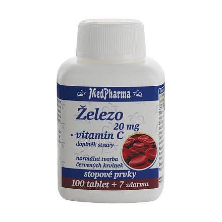 Medpharma železo 20mg+vit.c Tbl.107