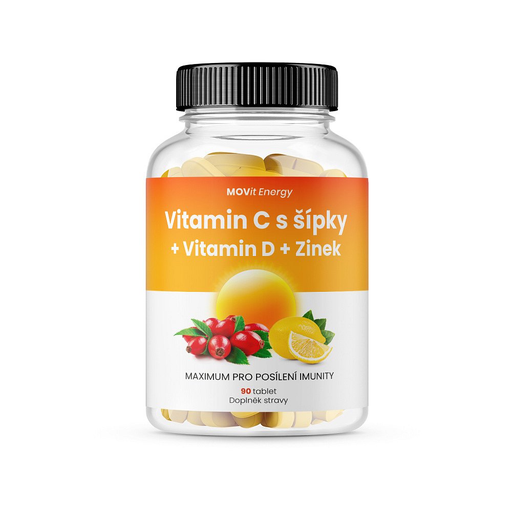 Movit Vitamin C 1200mg šípky+vitamin D+Zn Premium 90 tablet
