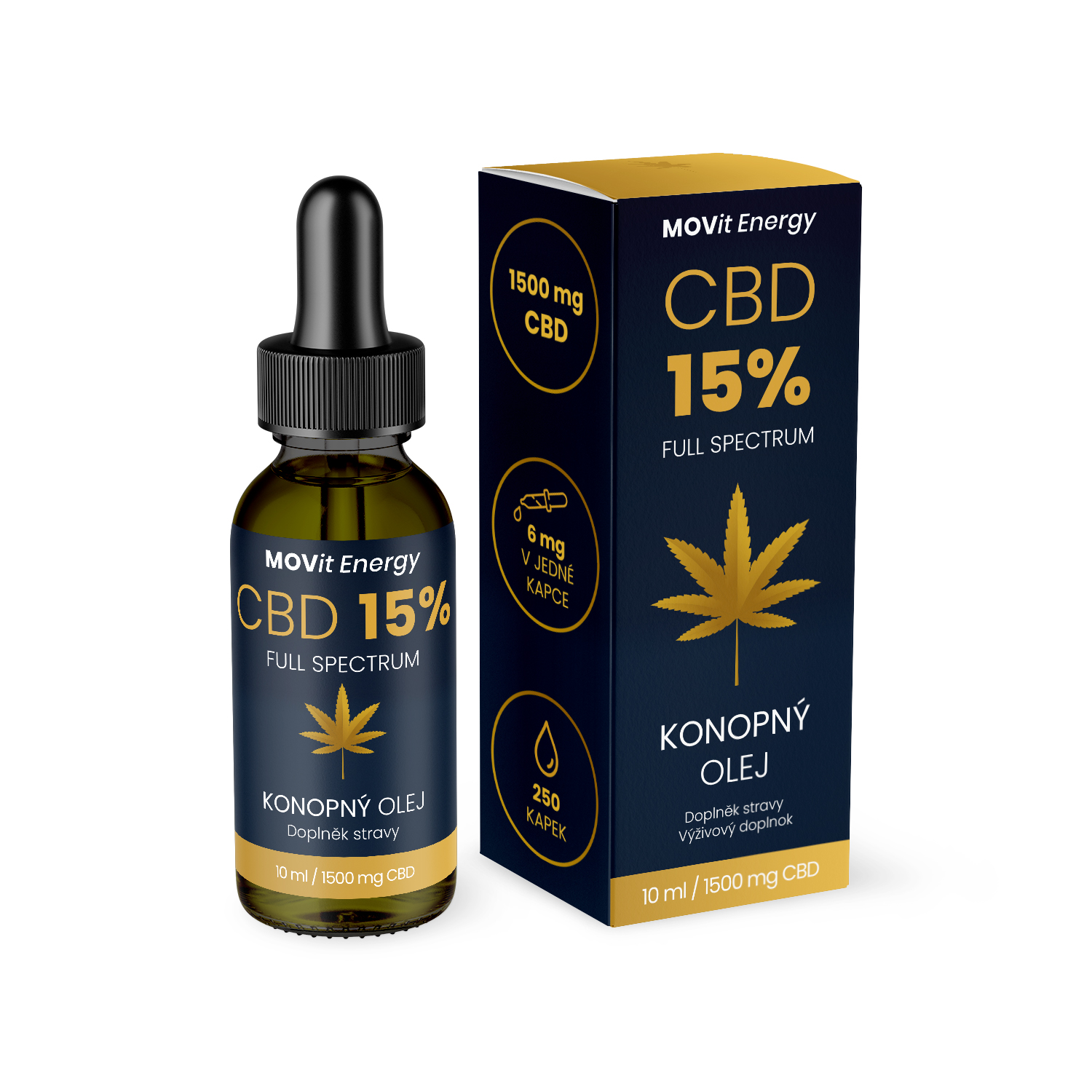 Movit Cbd 15% Full Spectrum konopný olej 10ml
