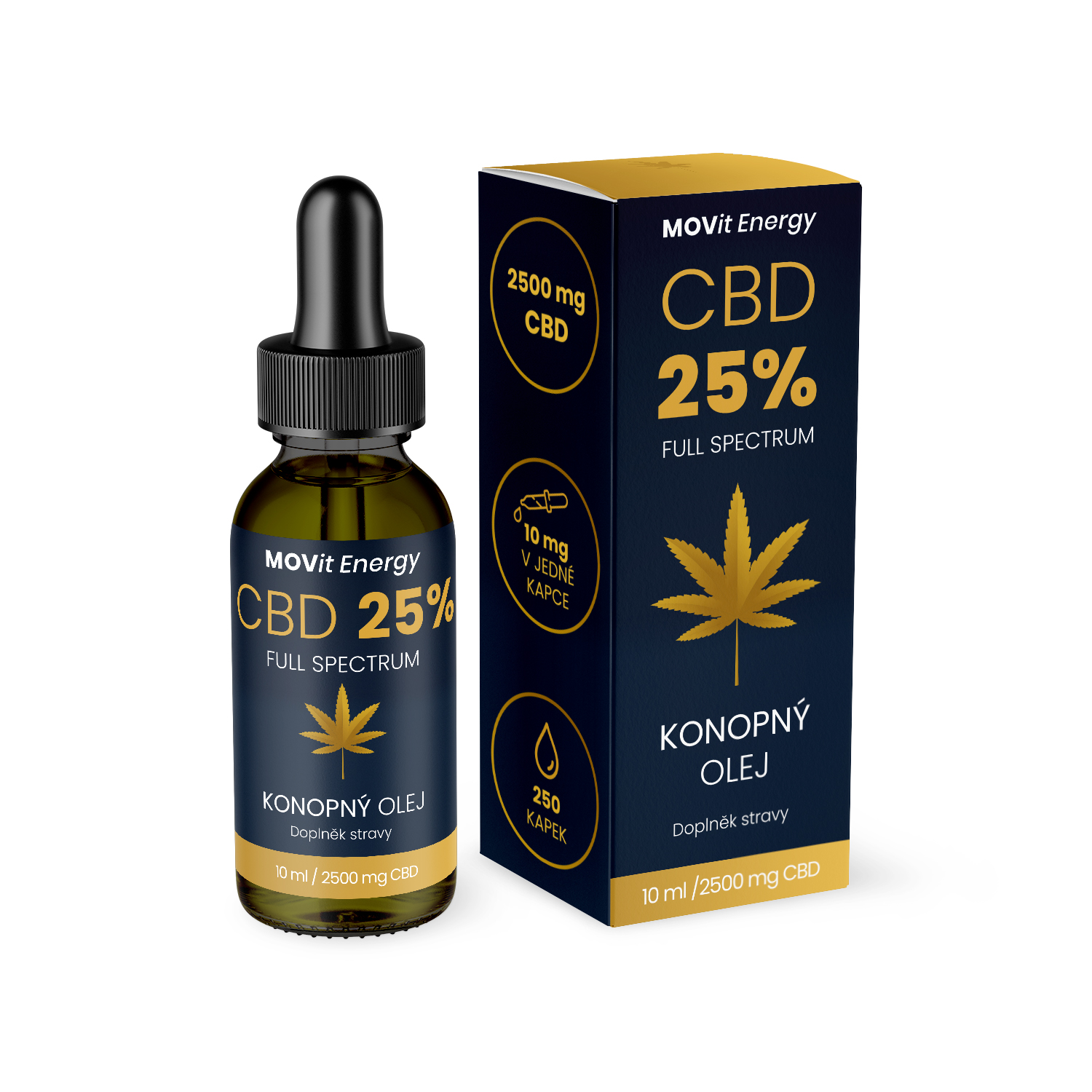 Movit Cbd 25% Full Spectrum Konopný Olej 10ml