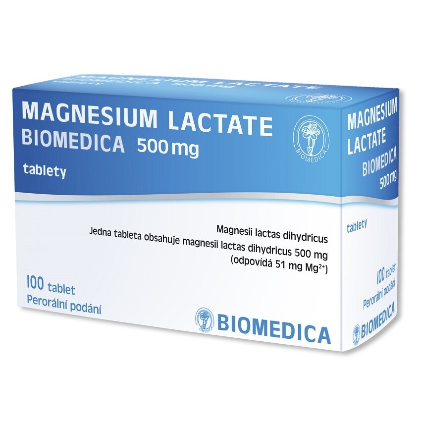 Magnesium Lactate Biomedica 500mg neobalené tablety 100