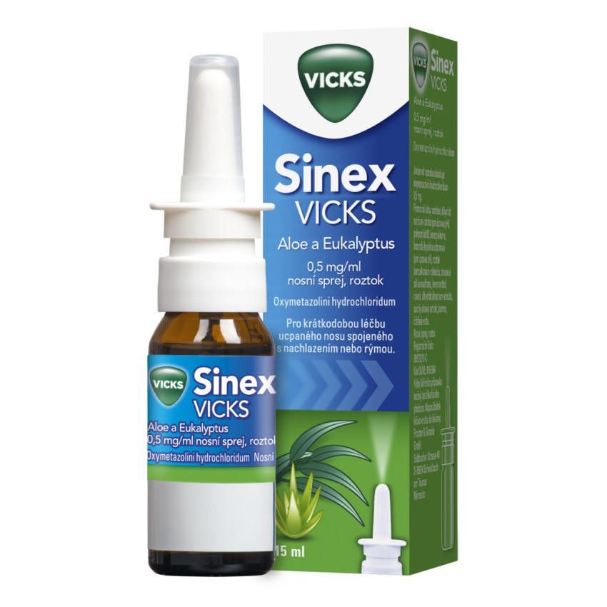 Sinex Vicks Aloe A Eukalyptus 0,5mg/ml nosní sprej  15ml