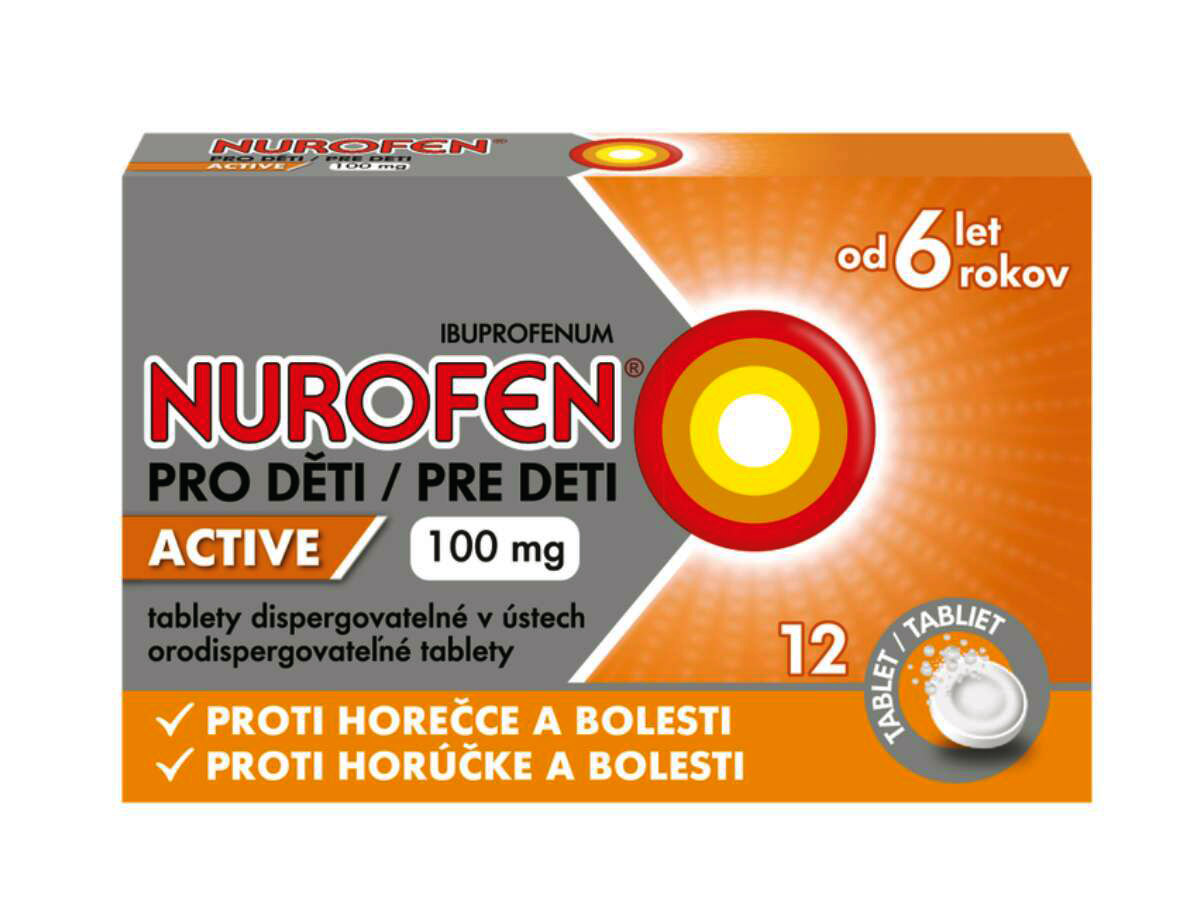 Nurofen pro děti Active 100mg 12 tablet rozpustných v ústech