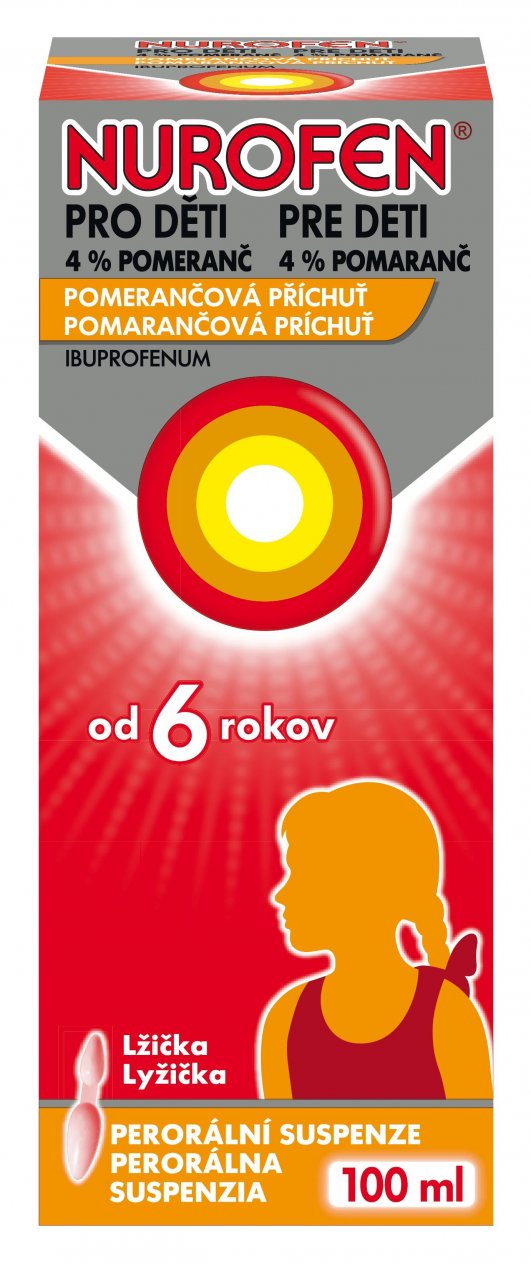 Nurofen Pro Děti Pomeranč 40mg/ml perorální suspenze 100ml