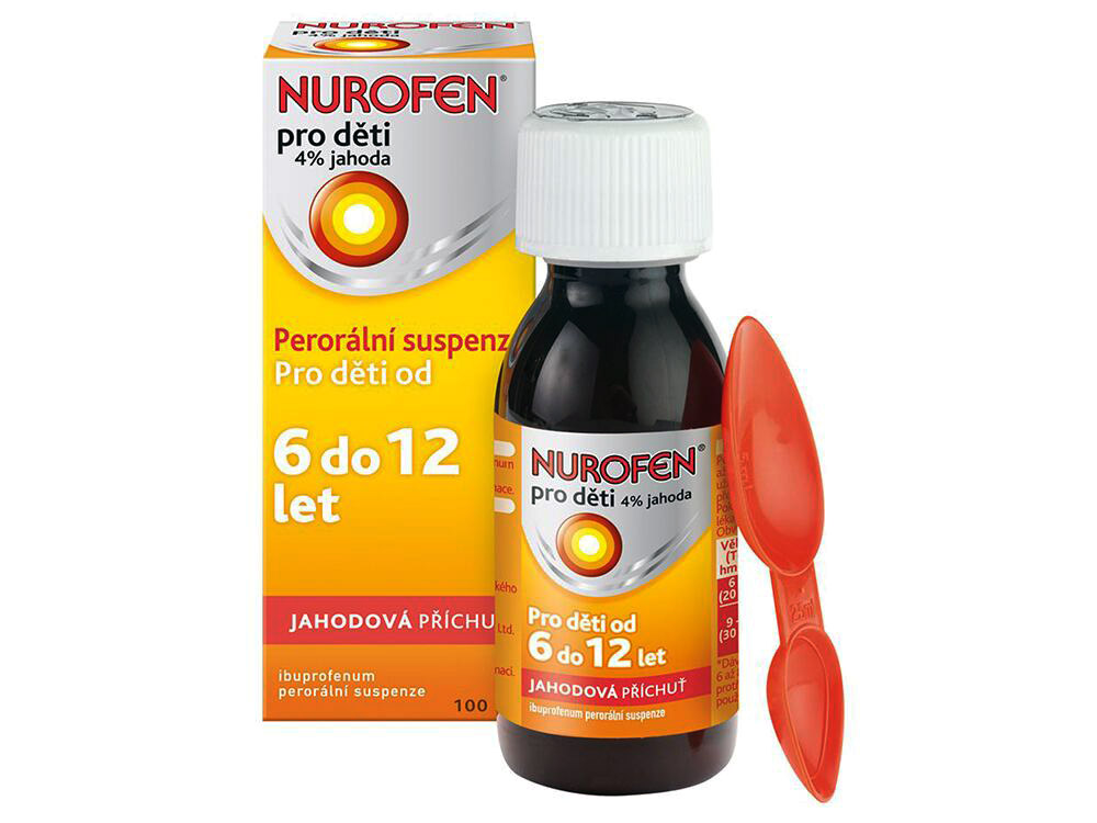 Nurofen Pro Děti Jahoda 40mg/ml perorální suspenze 100ml