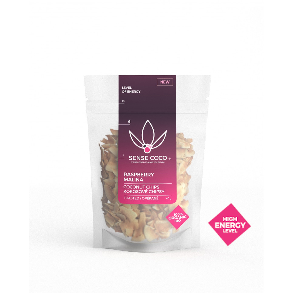 Sense Coco Bio Kokosové Chipsy Malina 40g
