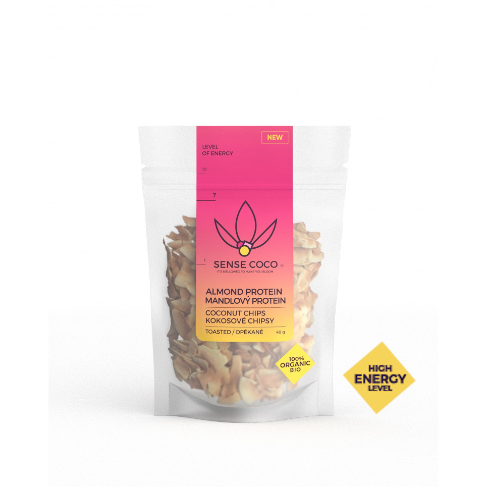Sense Coco Bio Kokosové Chipsy Mandlový Protein 40g