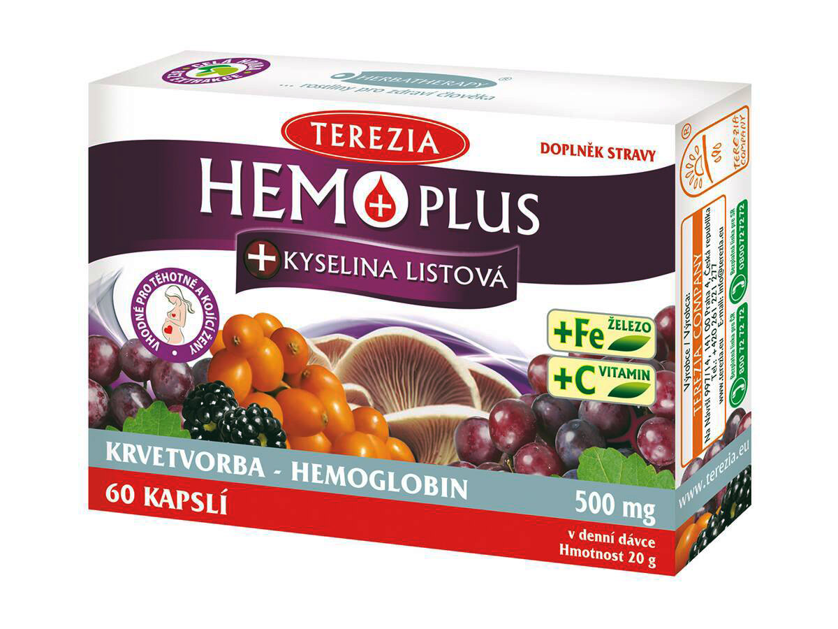 Terezia Hemoplus+kyselina Listová Cps.60