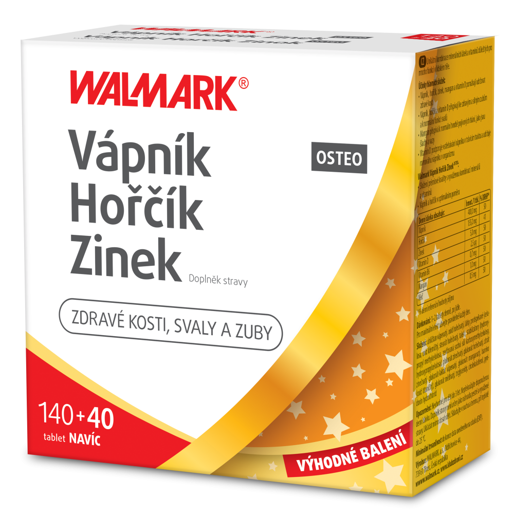 Walmark Vápník Hořčík Zinek Osteo 140+40 tablet zdarma