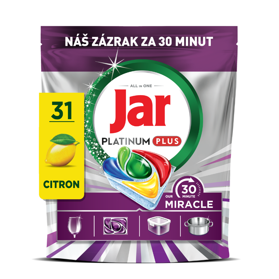 Jar Our 30 Minute Miracle Platinum Plus kapsle do myčky 31 ks