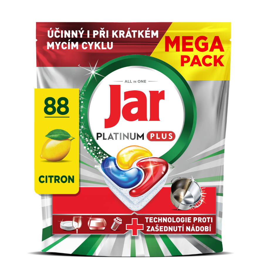 Jar Platinum Plus Lemon kapsle do myčky 88 ks