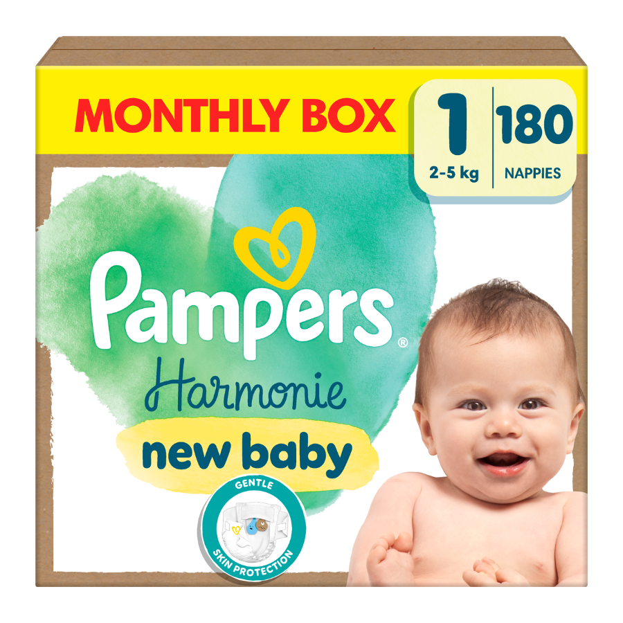 Pampers Harmonie New Baby 1 plenky 2-5kg 180 ks