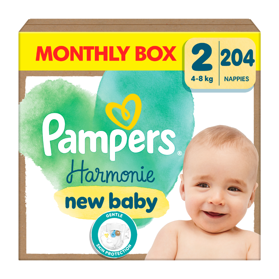 Pampers Harmonie New Baby 2 plenové kalhotky 4-8 kg 32 kusů