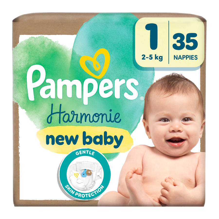 Pampers Harmonie New Baby 1 plenkové kalhotky 2-5 kg 35 kusů