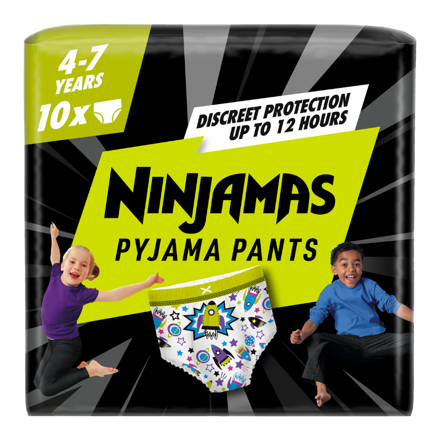 Ninjamas Pyjama Pants plenkové kalhotky 17-30 kg Space 10 kusů