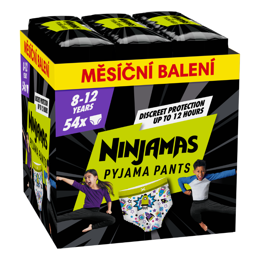 Ninjamas Pyjama Pants plenkové kalhotky 27-43 kg Heart 54 kusů