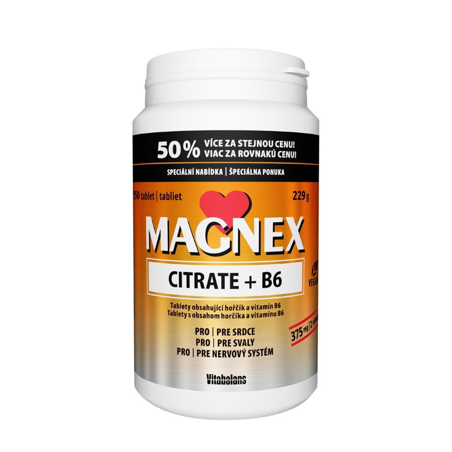 Magnex Citrate 375 mg + B6 100 + 50 tablet