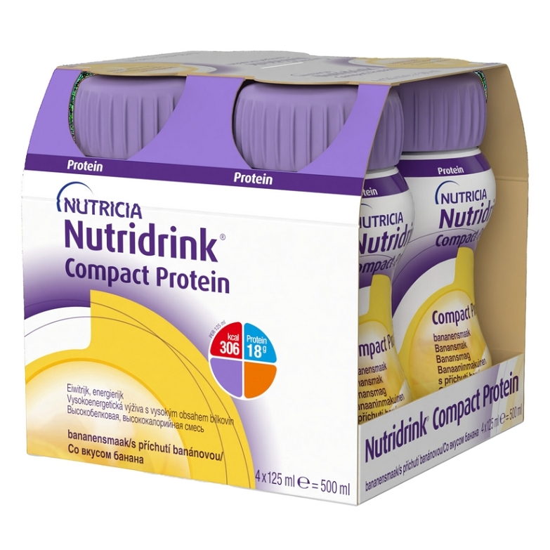 Nutridrink Compact Protein S příchutí banánovou perorální roztok 4 x 125 ml