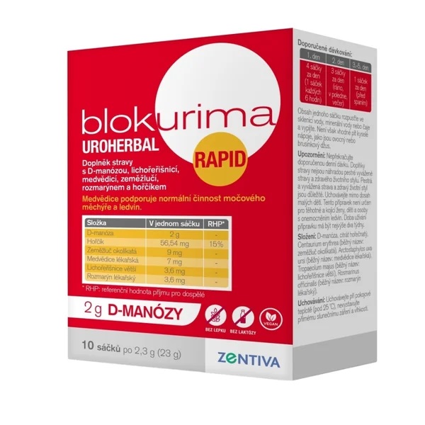 Blokurima Uroherbal Rapid 2g D-manózy 10x2,3 g sáčků