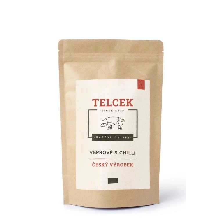 Telcek Masové vepřové chipsy chilli 80g