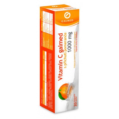 Vitamin C 1000mg pomeranč 20 šumivých tablet Galmed