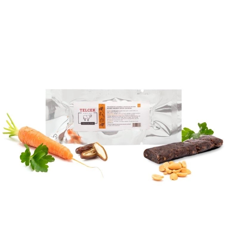 Telcek Proteinová tyčinka hovězí, arašídy, datle, sušená zelenina 50g