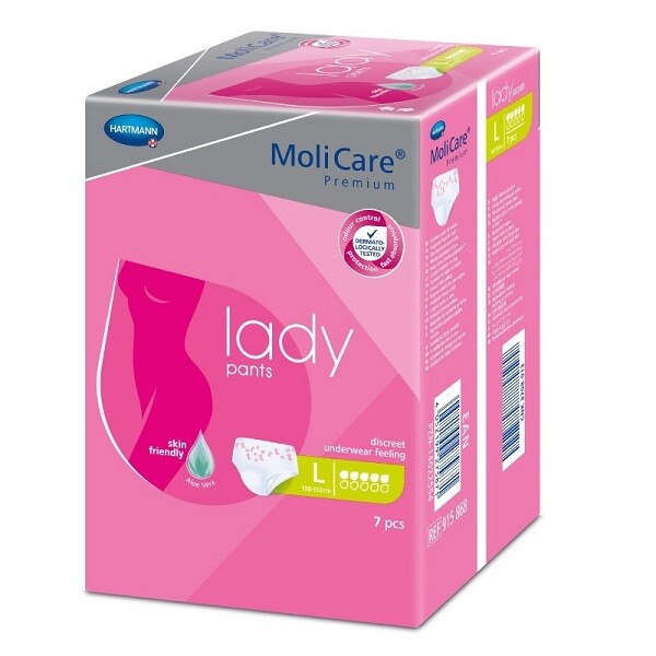 Molicare Lady Pants navlékací kalhotky  5 Kapek L boky 100-150cm 844ml 7ks