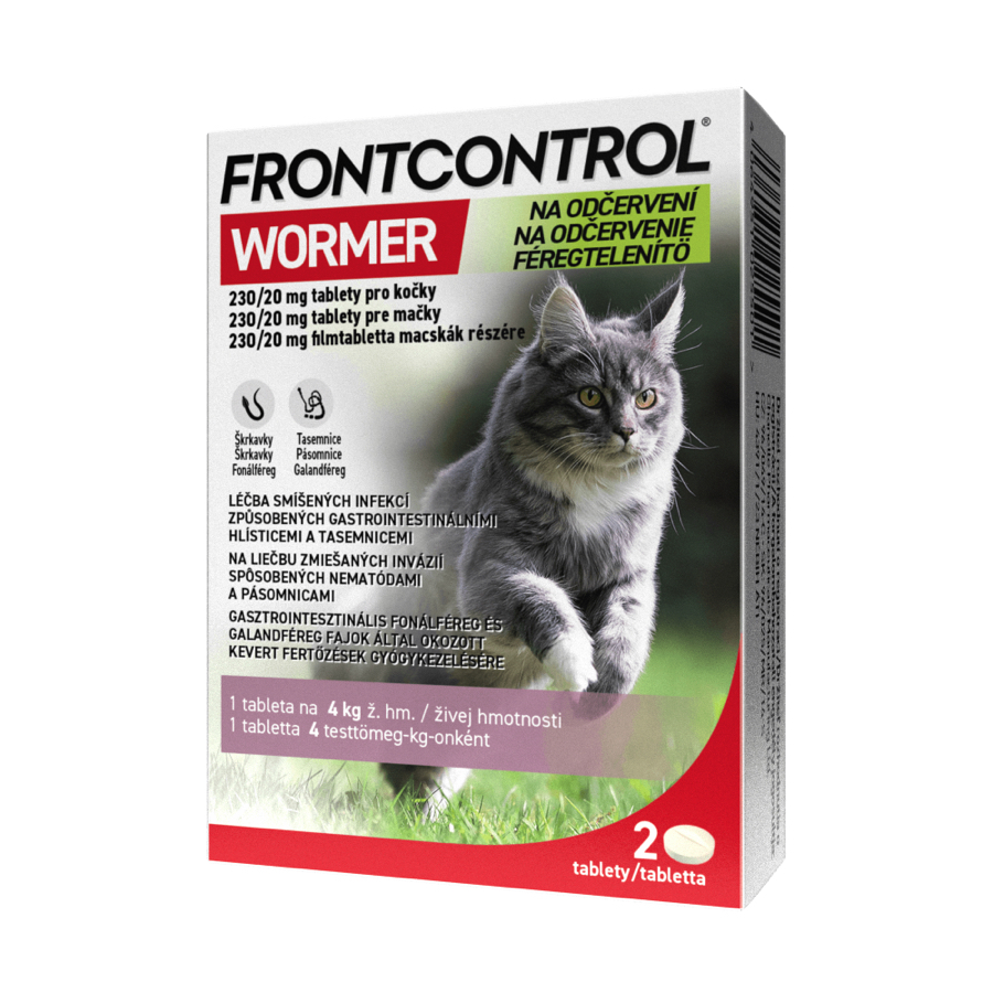 Frontcontrol Wormer na odčervení pro kočky 2 tablety