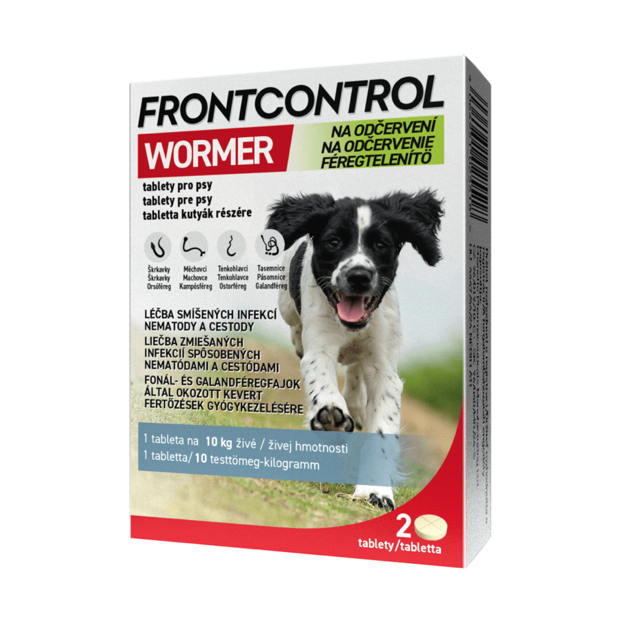 Frontcontrol Wormer na odčervení pro psy 10 kg 2 tablety