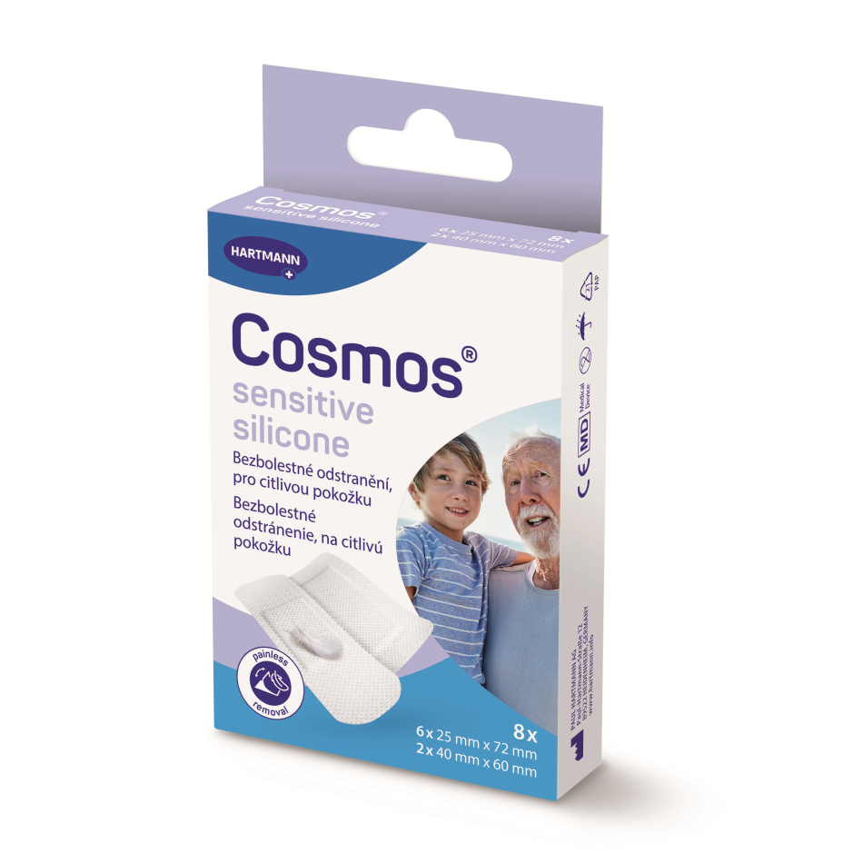 Cosmos sensitive silicone ultra jemná náplast 2 velikosti 8ks