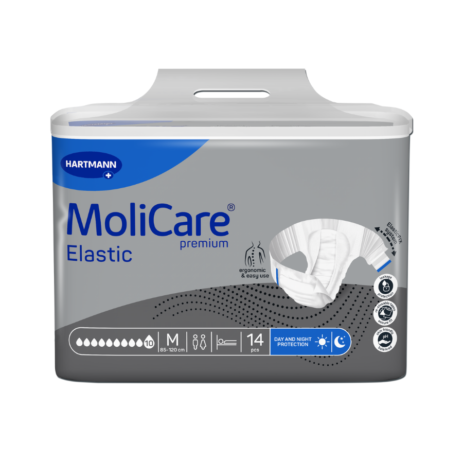 Kalhotky zalepovací Molicare Elastic 10 kapek M boky 85-120cm 3696ml 14ks