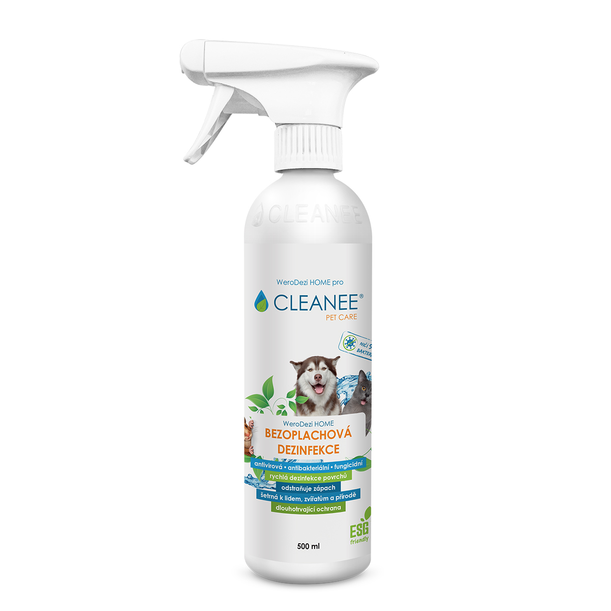 Cleanee Pet Care bezoplachová desinfekce 500ml