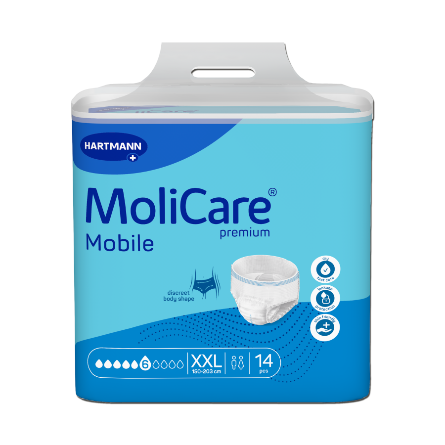 Molicare Mobile navlékací kalhotky 6 kapek XXL boky 150-203cm 2277ml 14ks