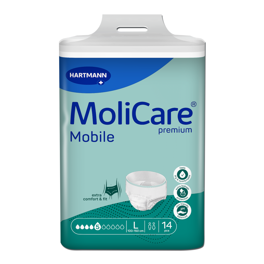 Inkontinenční kalhotky natahovací MoliCare Mobile 5k L 14ks