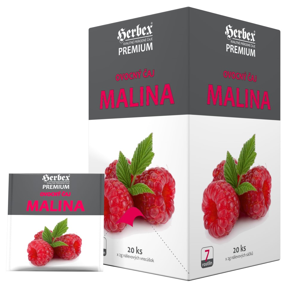Herbex Ovocný čaj s příchutí malina 20x2g sáčků