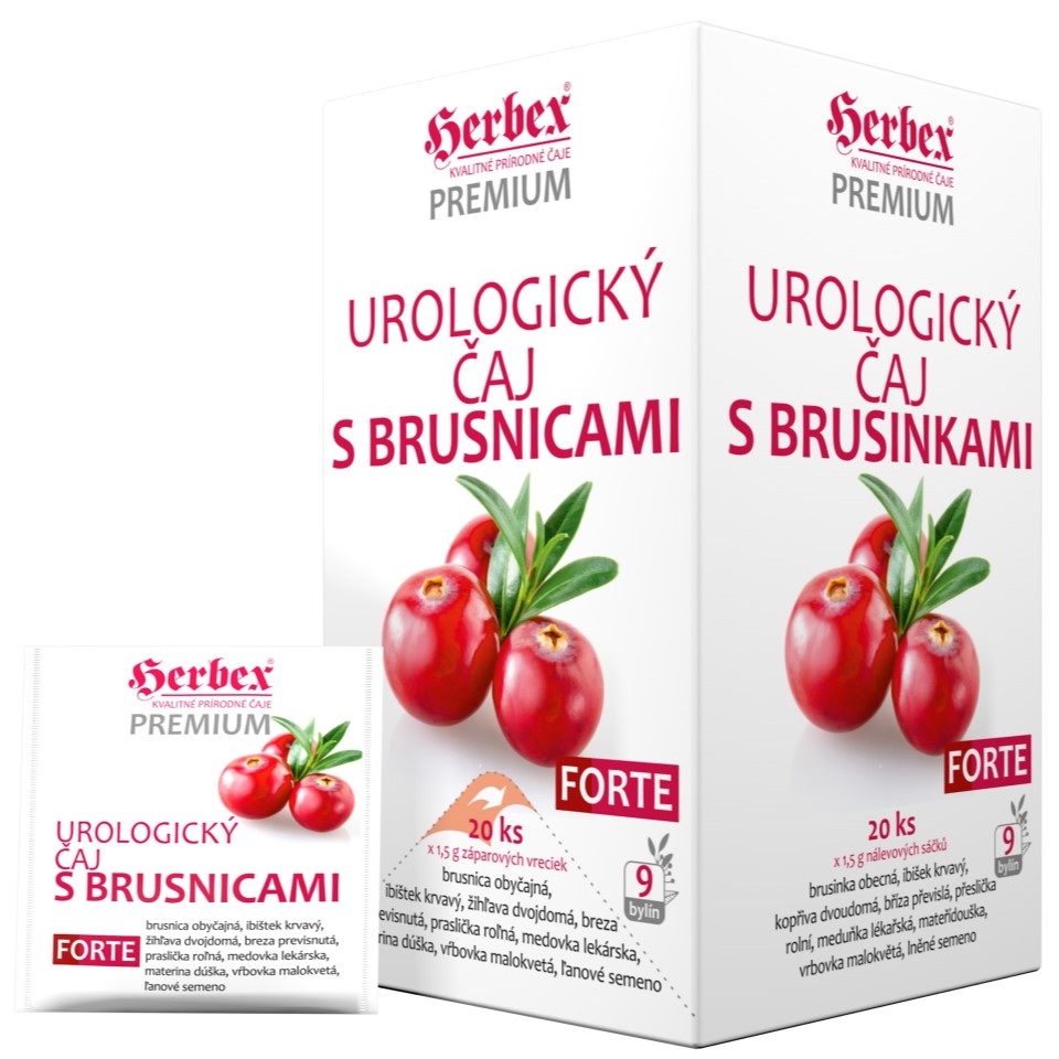 Herbex Urologický čaj s brusinkami FORTE 20x1.5g sáčků